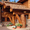 log home entrance